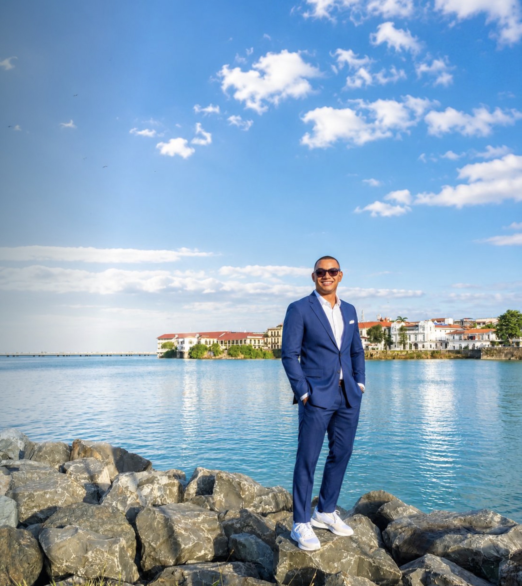 Jorge Faulkner, Panama real estate and local connections specialist, by the water